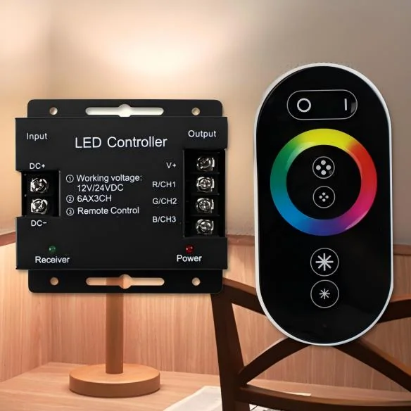 DC12-24V 18A RGB无线触摸遥控器 – 432W，RF，20M范围 - 图片 5