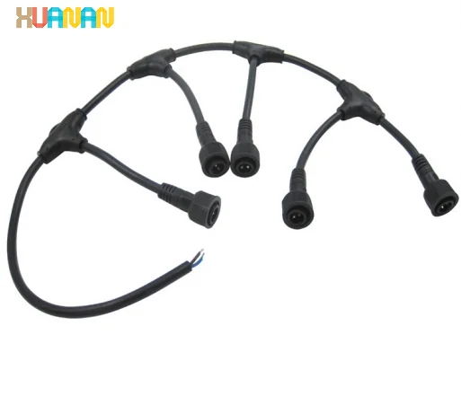 2pin 3pin 4pin LEDケーブルジョイント 屋外PVC素材 T型防水プラグ - 画像 2