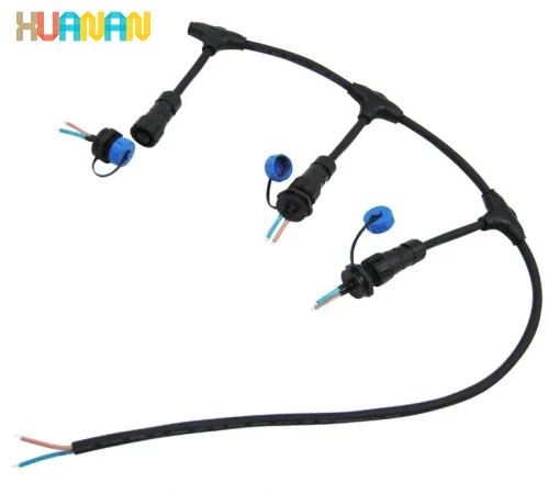 2pin 3pin 4pin LEDケーブルジョイント 屋外PVC素材 T型防水プラグ - 画像 4