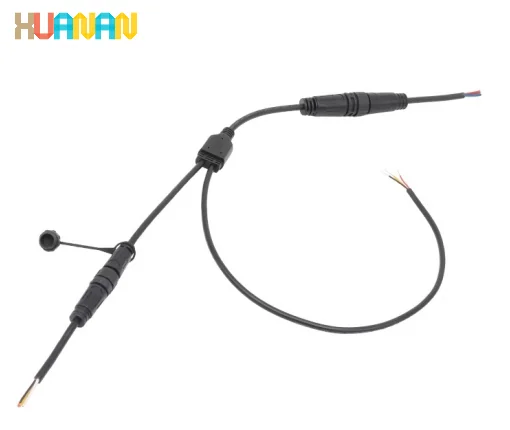 定制电缆Y型 1转多路 IP65 2针 3针 4针 户外电源电缆Y型 PVC防水连接器 - 图片 4