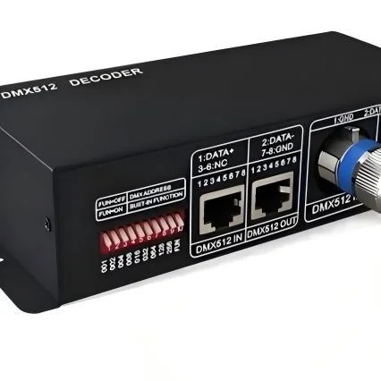 Décodeur LED DMX512 RVB/RVBW DC12-24V – 3/4 canaux, 8A/canal - image 2