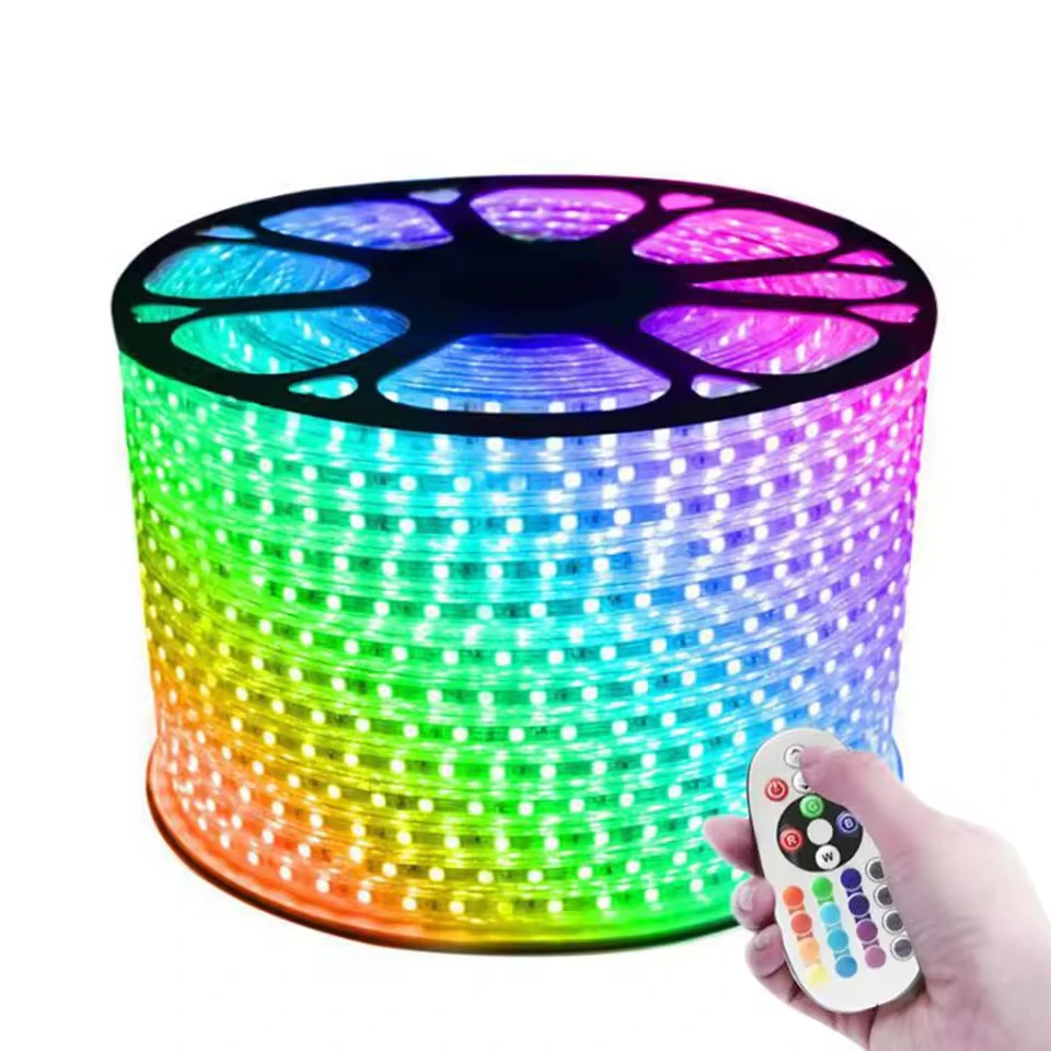 热销RGB发光二极管灯带220V 60led/M柔性防水灯
