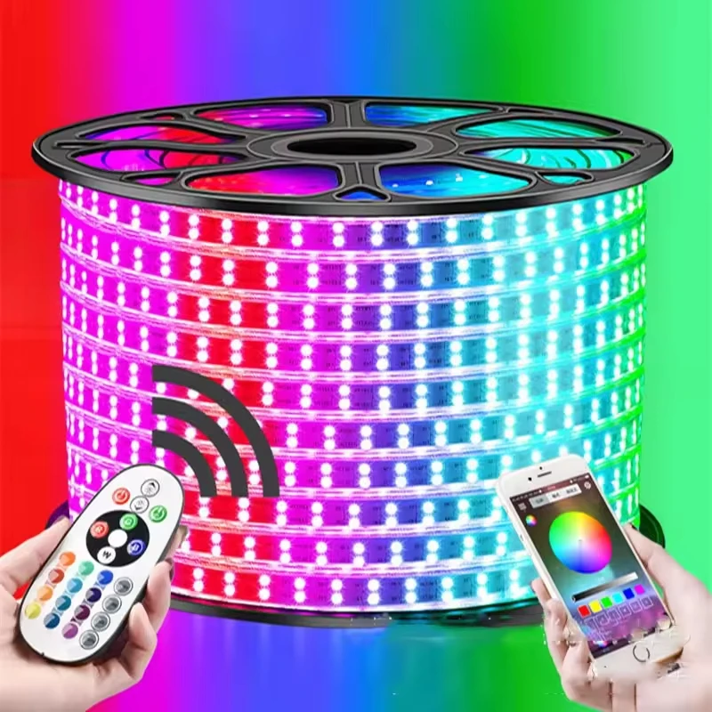 热销RGB发光二极管灯带220V 60led/M柔性防水灯 - image 4