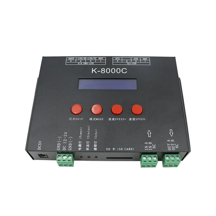 K-8000C SD Card LED Controller – 8-Port, 8192 Pixels, Scalable Control