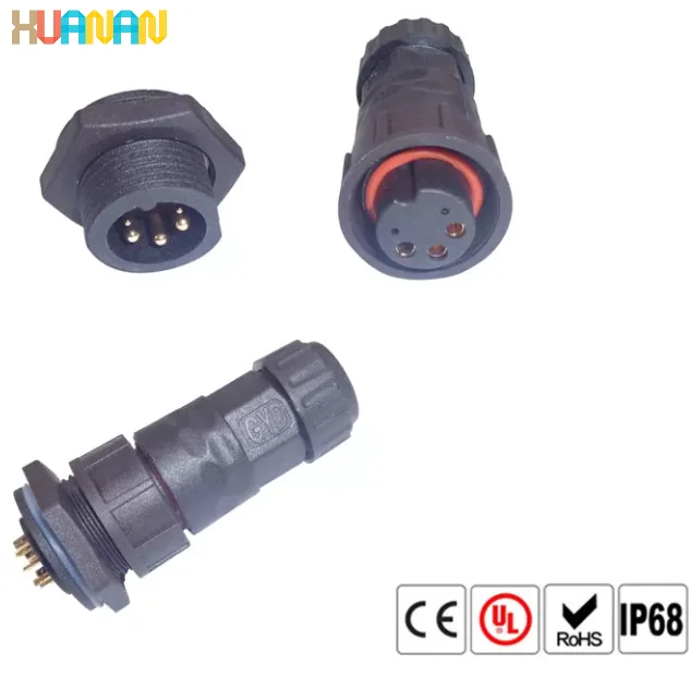 LED照明 2针 3针 4针 5针 K19 IP67 防水连接器 防水插头 - 图片 4
