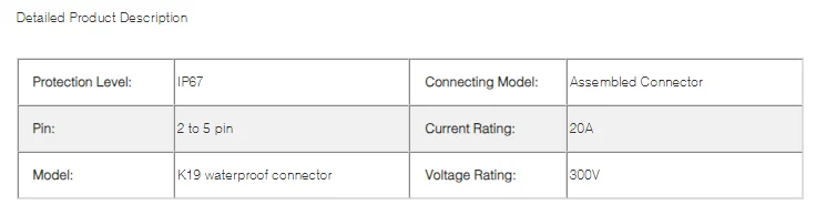 LED照明 2针 3针 4针 5针 K19 IP67 防水连接器 防水插头 - 图片 6