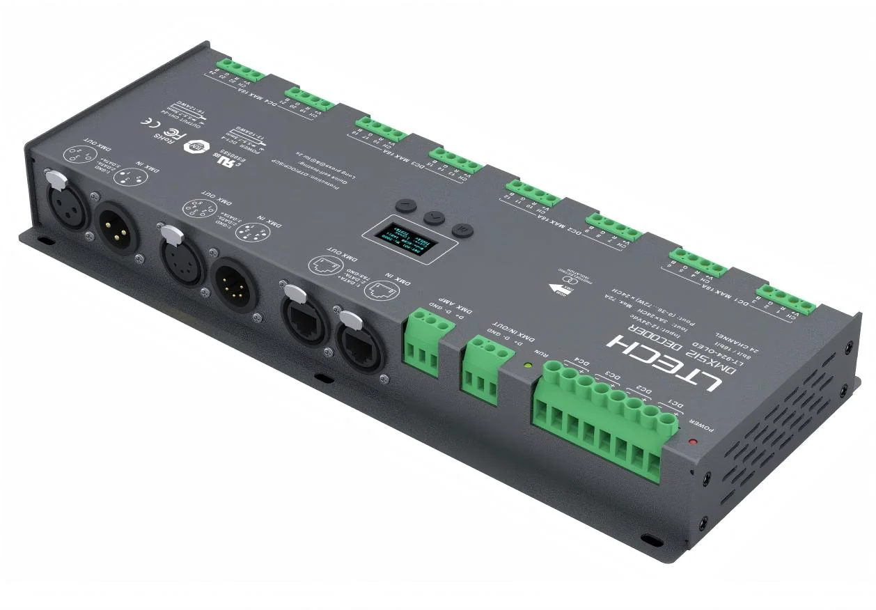 LT-924-OLED LTECH Décodeur CV DMX/RDM 24 canaux – Sortie jusqu'à 1728 W - image 3