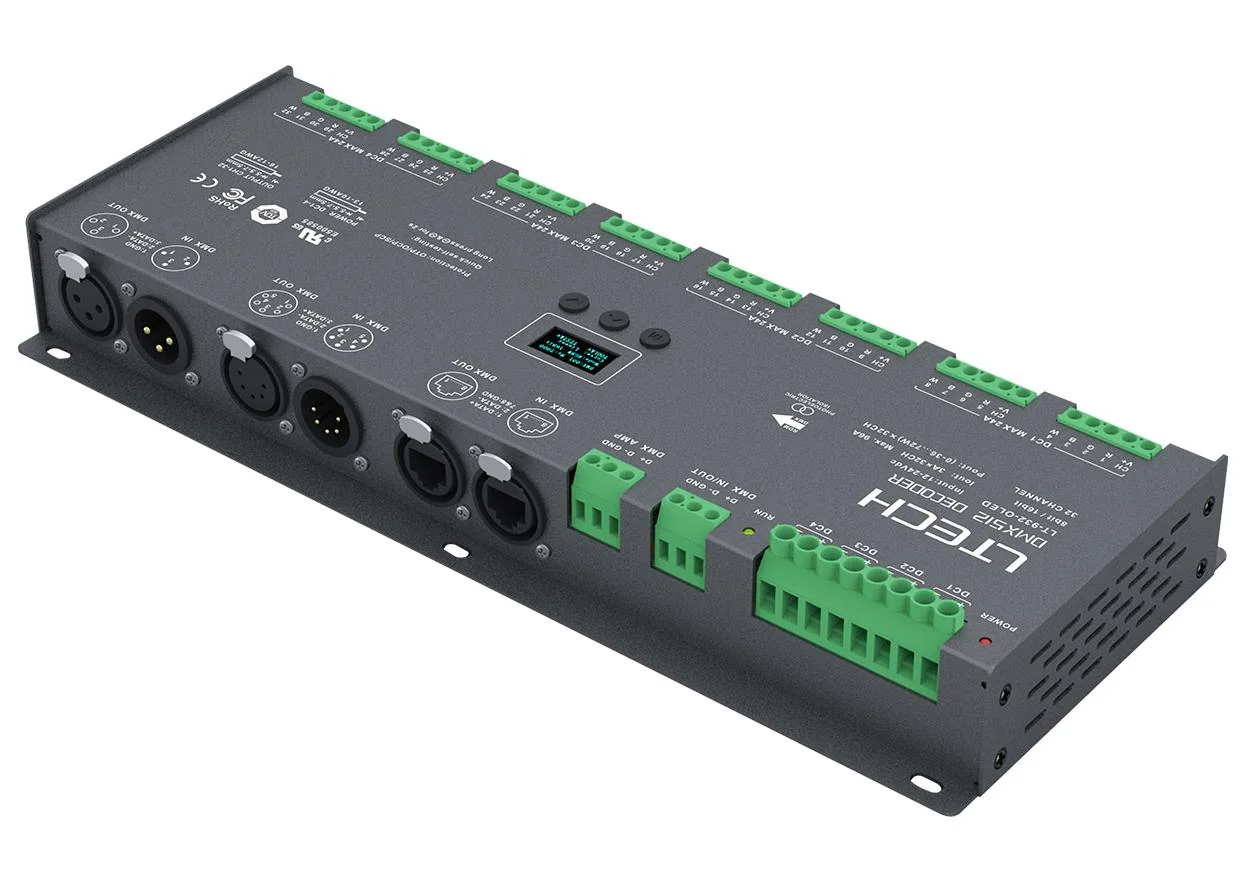 LT-932-OLED LTECH 32-канальный CV DMX/RDM декодер – 3A/канал, до 2304 Вт - изображение 3
