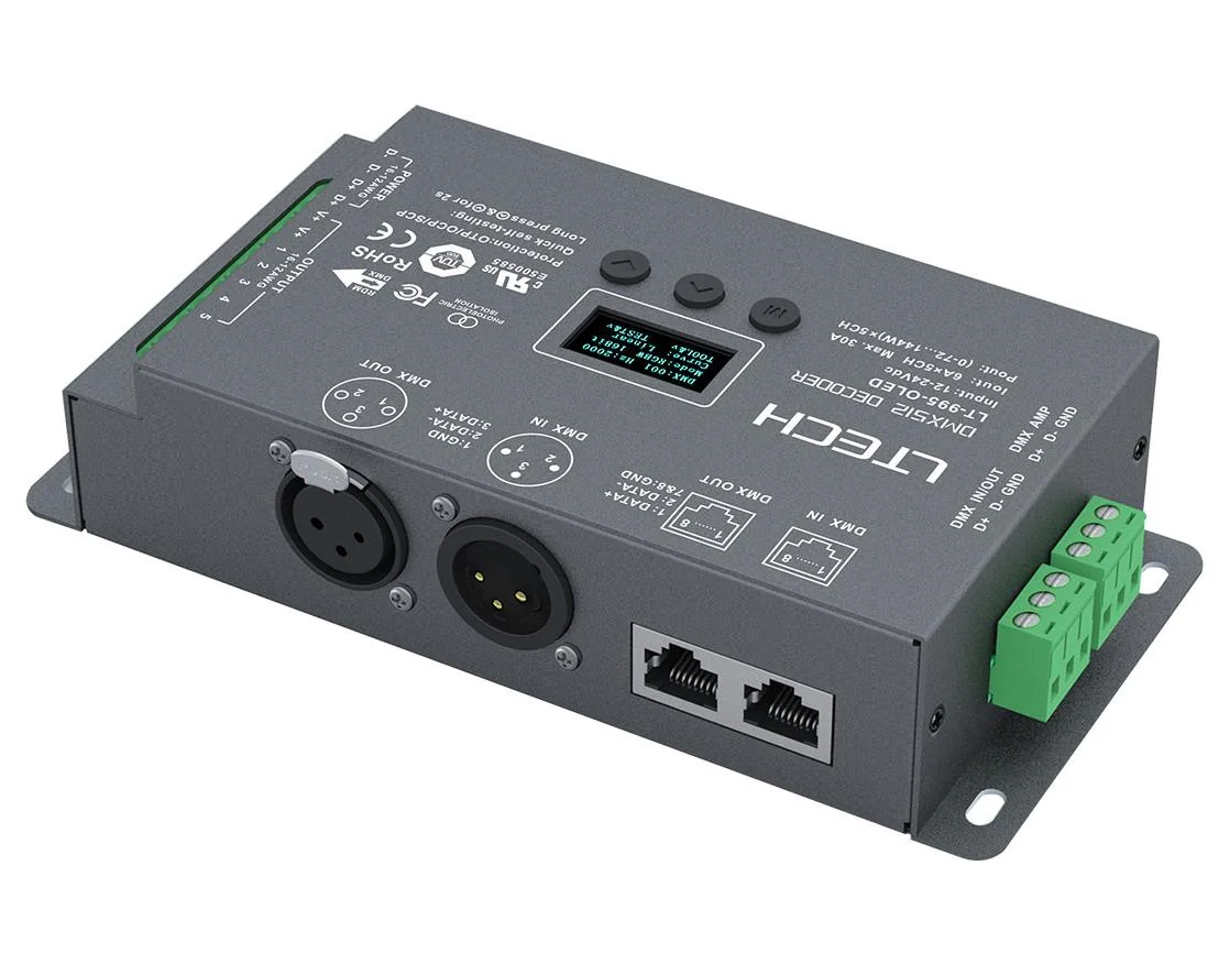 LT-995-OLED LTECH 5-канальный CV DMX/RDM декодер – 5A/канал, до 600 Вт - изображение 3