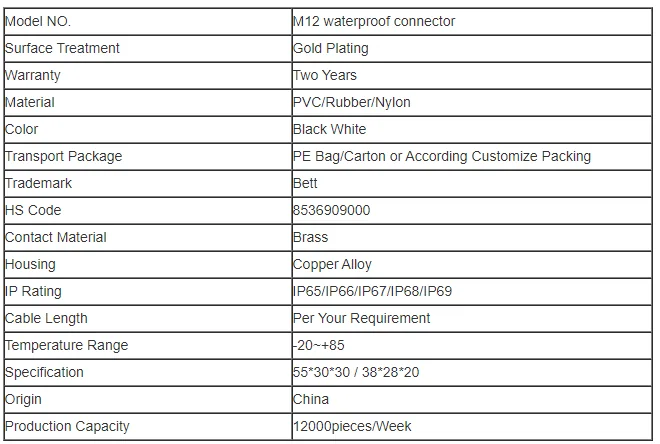 Connecteurs d'alimentation M12 codés S 4 broches, fiche moulée étanche avec câble, fiches étanches - image 5