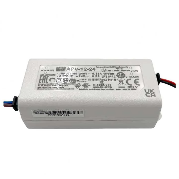 MEAN WELL APV-12シリーズ 12W LEDドライバー – コンパクト、定電圧、IP42