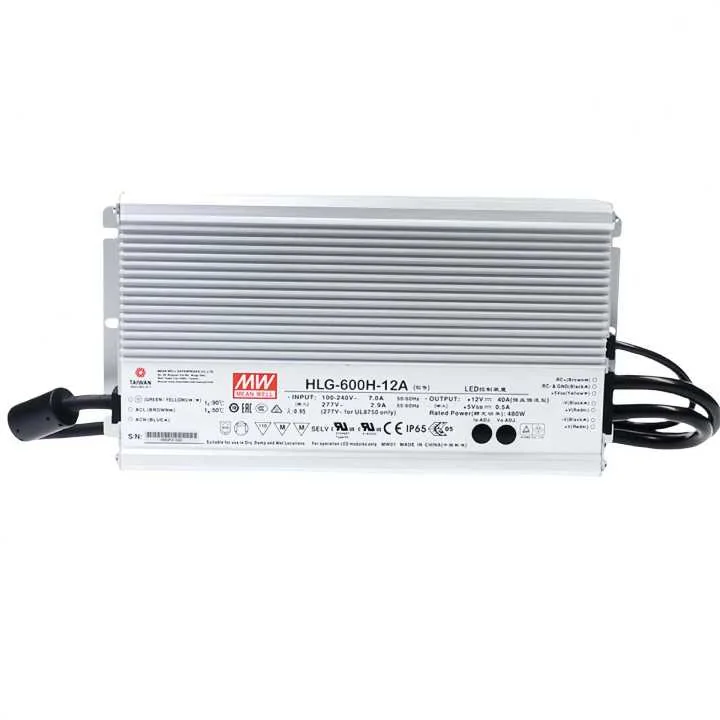 MEAN WELL HLG-600H 600W LED驱动器 – IP67，96%效率，7年 - 图片 3