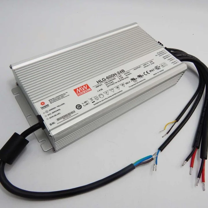 MEAN WELL HLG-600H 600W LED驱动器 – IP67，96%效率，7年 - 图片 4