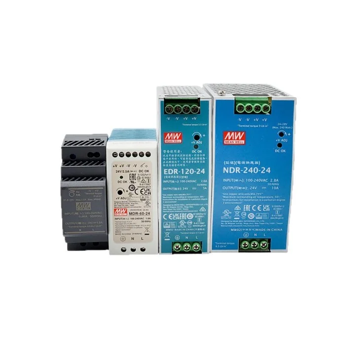 MEAN WELL NDR-120 120W DINレール電源 – スリム40mm、UL508