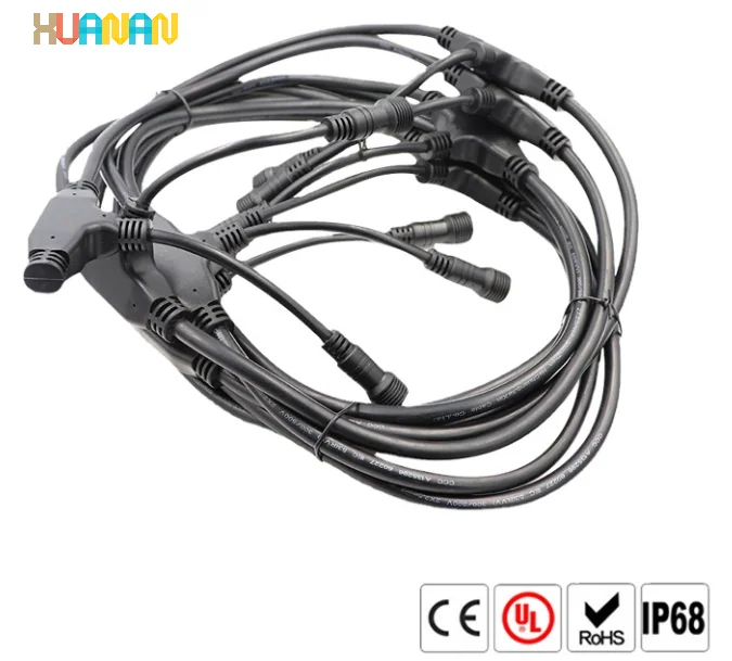 塑料三通防水2针3针4针5针分线电缆T型连接器，用于电源 - 图片 3