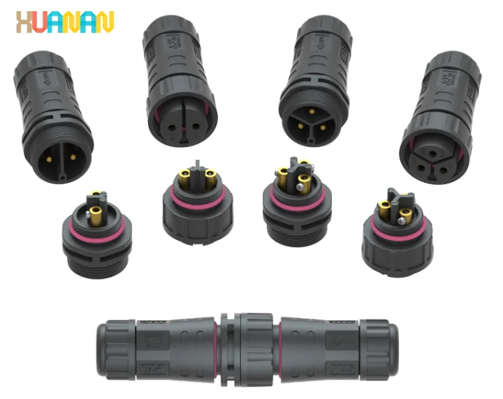 2pin 3pin 4pin M25 組立式スクリュー固定型 LED 電気 景観灯 植物育成照明 ケーブルコネクタ