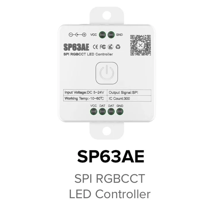 SP63AE RGBCCT LED контроллер – 5 каналов, управление через приложение и пульт - изображение 2