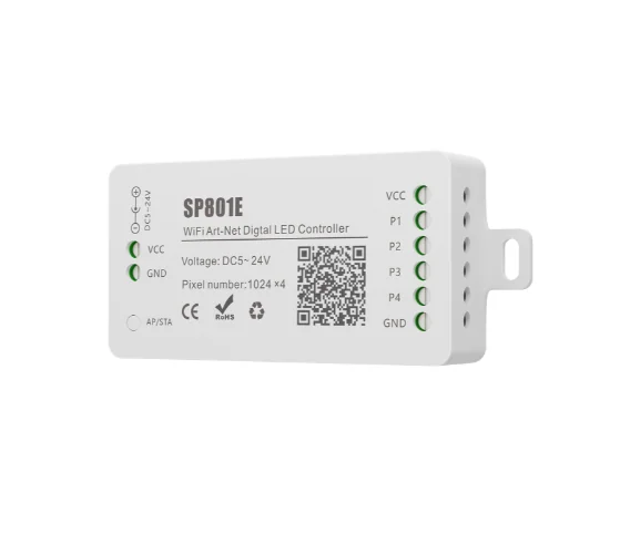 SP801E WiFi Art-Net LED Controller – Dual-Mode Network &amp; Multi-Layer Effects